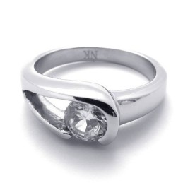 Anello In Titanio Con Diamanti