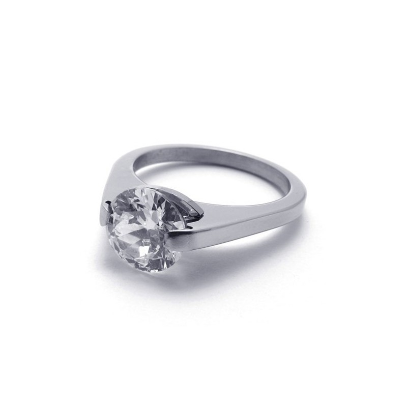 Anello In Titanio Con Diamanti Anello In Titanio Con Diamanti