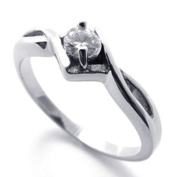 Anello In Titanio Con Diamanti Da Donna