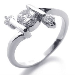 Anello In Titanio Con Diamanti Per Donna