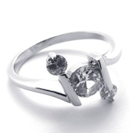 Anello In Titanio Con Diamanti Per Donna