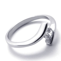 Anello In Titanio Con Diamanti Per Donna