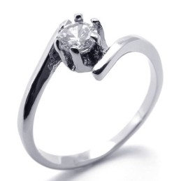 Anello In Titanio Con Diamanti Da Donna