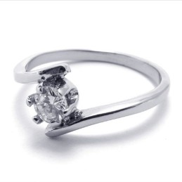Anello In Titanio Con Diamanti Da Donna
