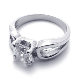 Anello In Titanio Con Diamanti Da Donna