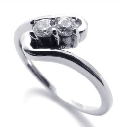 Anello Da Donna In Titanio Con Diamanti