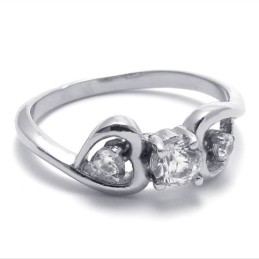 Anello In Titanio Con Diamanti Per Donna