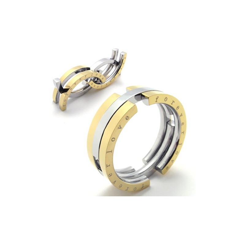 Anello In Titanio Oro Puzzle Anello In Titanio Oro Puzzle