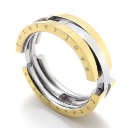 Anello In Titanio Oro Puzzle