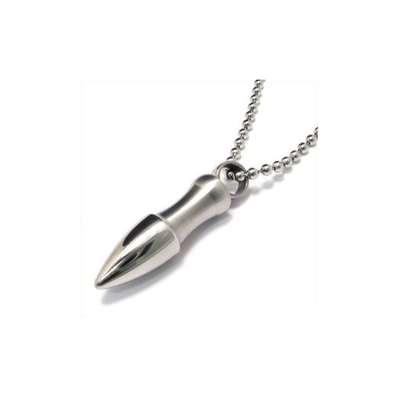 Collana Con Ciondolo In Titanio Puro A Forma Di Proiettile Solido Da Uomo (Confezione Inclusa) Collana Con Ciondolo In Titanio Puro A Forma Di Proiettile Solido Da Uomo (Confezione Inclusa)