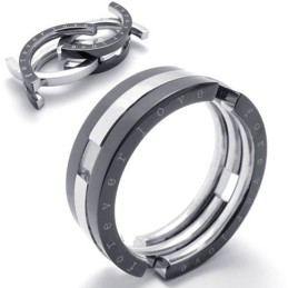 Anello Puzzle In Titanio Nero