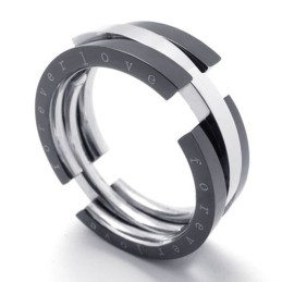 Anello Puzzle In Titanio Nero