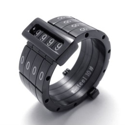 Anello In Titanio Per Amanti Del Codice Puzzle Nero