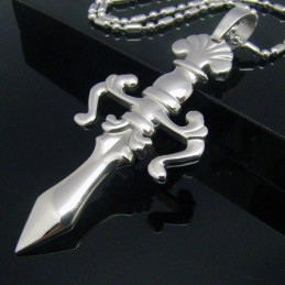 Collana Con Ciondolo In Titanio Puro Con Croce E Spada Splendente Di Cool Man