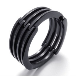 Anello In Titanio Puzzle Nero