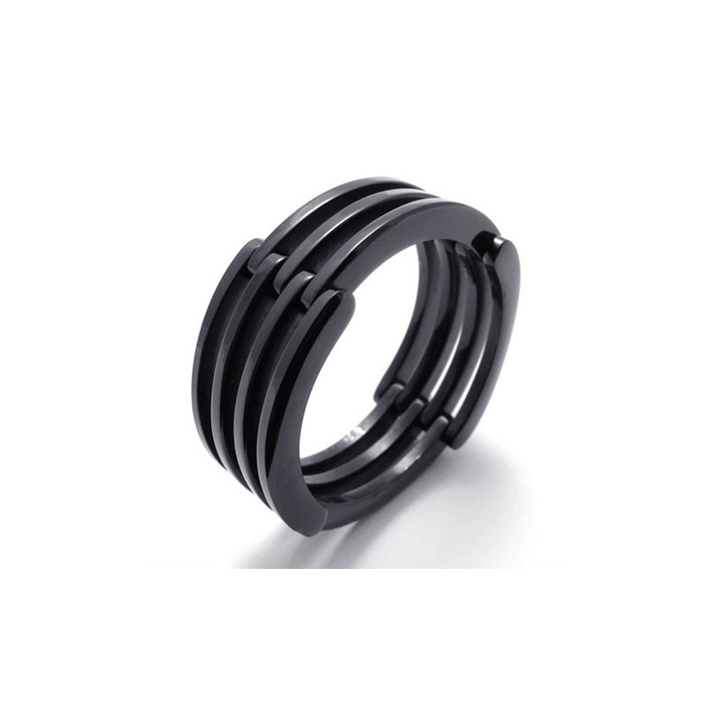 Anello In Titanio Puzzle Nero Anello In Titanio Puzzle Nero