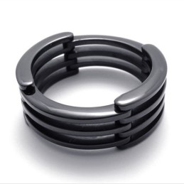 Anello In Titanio Puzzle Nero