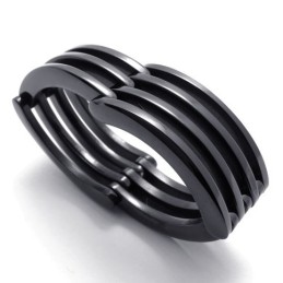Anello In Titanio Puzzle Nero