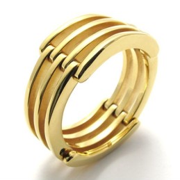 Anello In Titanio Con Puzzle In Oro