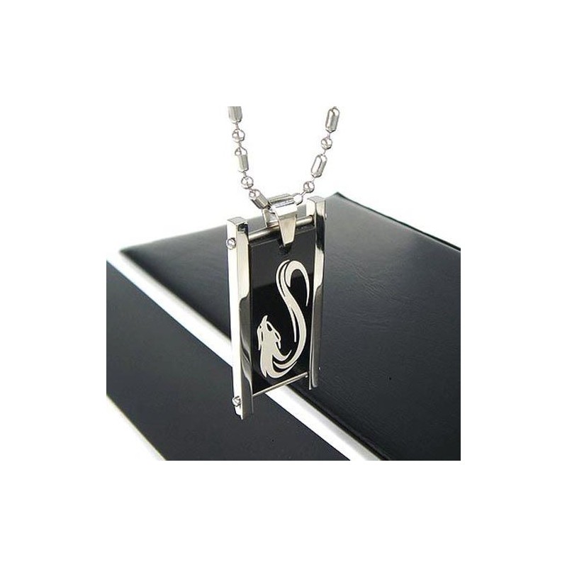 Collana Con Ciondolo In Titanio Puro Con Motivo Lupo Nero Da Uomo Collana Con Ciondolo In Titanio Puro Con Motivo Lupo Nero Da Uomo