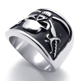 Anello In Titanio Con Teschio