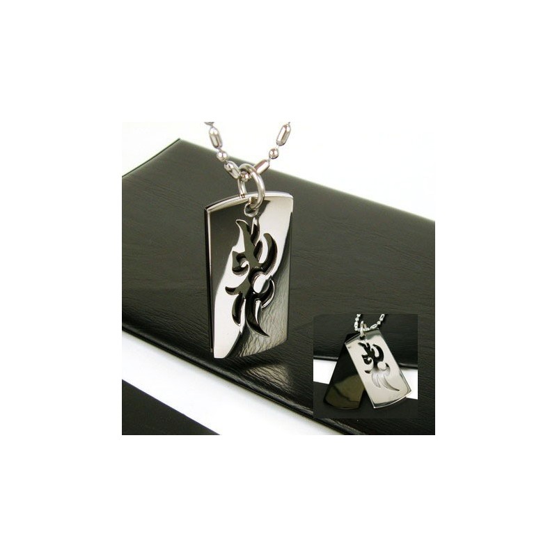 Collana Con Ciondolo In Titanio Puro A 2 Strati Con Simbolo Dell'Uomo Freddo Collana Con Ciondolo In Titanio Puro A 2 Strati Con Simbolo Dell'Uomo Freddo