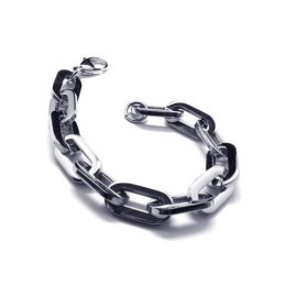 Bracciale Da Uomo E Ragazzo Con Maglie In Titanio Puro E Argento