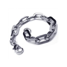 Bracciale Da Uomo E Ragazzo Con Maglie In Titanio Puro E Argento