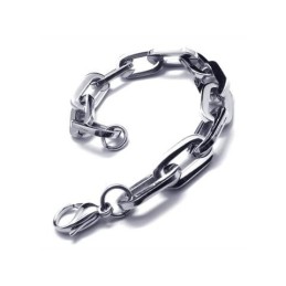 Bracciale Da Uomo E Ragazzo Con Maglie In Titanio Puro E Argento