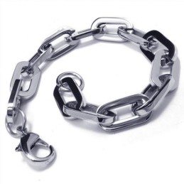 Bracciale Da Uomo E Ragazzo Con Maglie In Titanio Puro E Argento