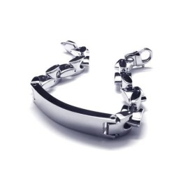 Bracciale A Catena Con Ciondolo In Titanio Puro Argento Da Uomo E Ragazzo