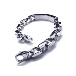 Bracciale A Catena Con Ciondolo In Titanio Puro Argento Da Uomo E Ragazzo