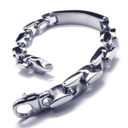 Bracciale A Catena Con Ciondolo In Titanio Puro Argento Da Uomo E Ragazzo