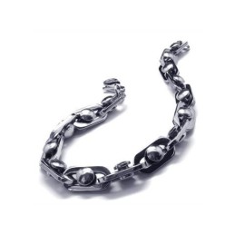 Bracciale Con Catena In Titanio Puro E Argento Con Ciondolo Da Uomo