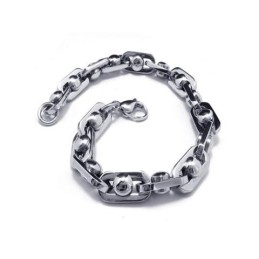 Bracciale Con Catena In Titanio Puro E Argento Con Ciondolo Da Uomo