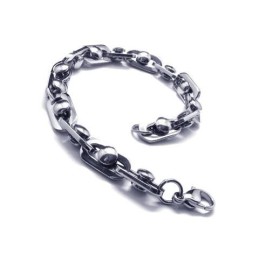 Bracciale Con Catena In Titanio Puro E Argento Con Ciondolo Da Uomo