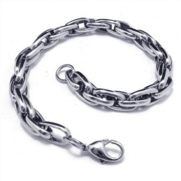 Bracciale Da Uomo Con Catena In Titanio Puro E Ciondolo In Argento Per Ragazzo