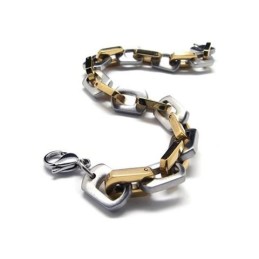 Bracciale Con Ciondolo In Titanio Puro Dorato E Argento Da Uomo E Ragazzo