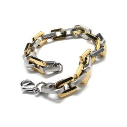 Bracciale Con Ciondolo In Titanio Puro Dorato E Argento Da Uomo E Ragazzo