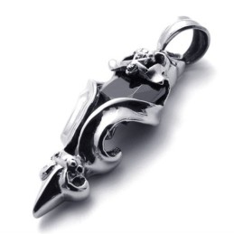 Ciondolo In Titanio Con Diamante Nero