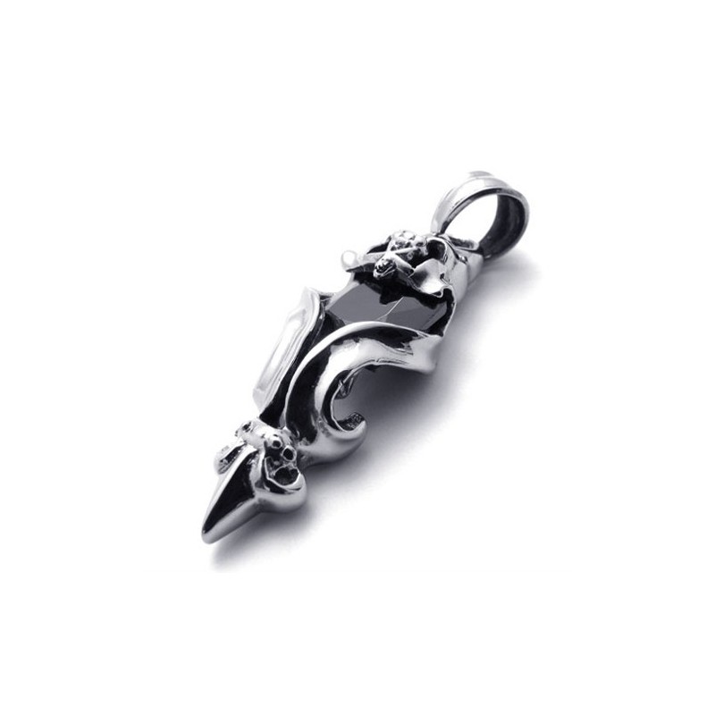 Ciondolo In Titanio Con Diamante Nero Ciondolo In Titanio Con Diamante Nero
