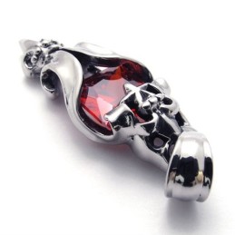 Ciondolo In Titanio Con Diamante Rosso