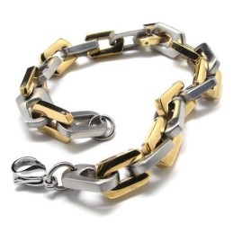 Bracciale Con Ciondolo In Titanio Puro Dorato E Argento Da Uomo E Ragazzo