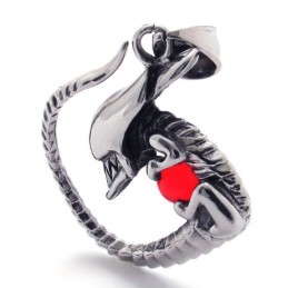 Ciondolo In Titanio Con Diamante Rosso
