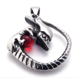 Ciondolo In Titanio Con Diamante Rosso