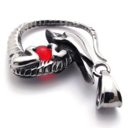 Ciondolo In Titanio Con Diamante Rosso