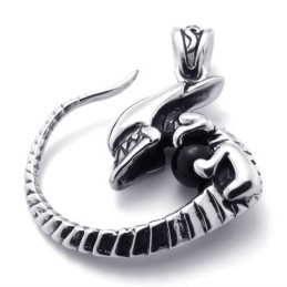 Ciondolo In Titanio Con Diamante Nero