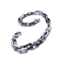 Bracciale Da Uomo Con Maglie In Titanio Puro Argento E Ciondolo Per Ragazzo