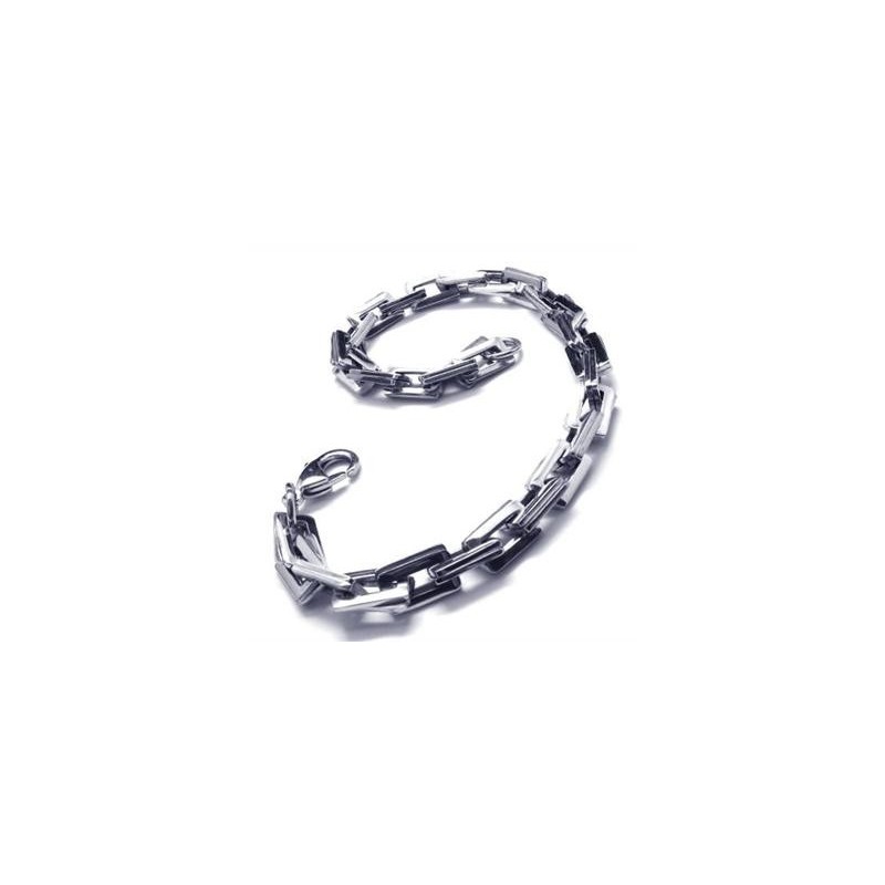 Bracciale Da Uomo Con Maglie In Titanio Puro Argento E Ciondolo Per Ragazzo Bracciale Da Uomo Con Maglie In Titanio Puro Argento E Ciondolo Per Ragazzo