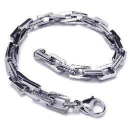 Bracciale Da Uomo Con Maglie In Titanio Puro Argento E Ciondolo Per Ragazzo